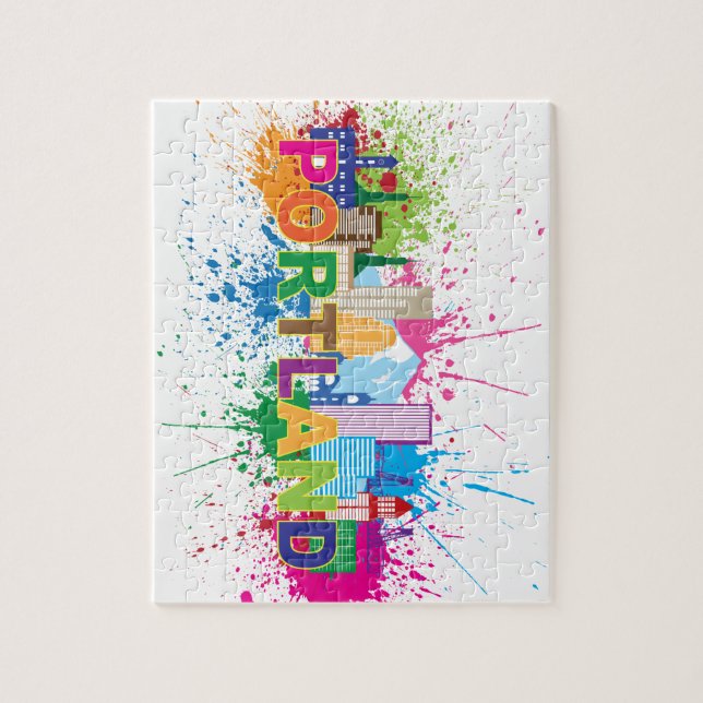 Puzzle Illustration d'éclaboussure de peinture d'horizon (Vertical)