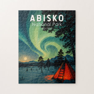 Puzzle Illustration des aurores boréales du parc national
