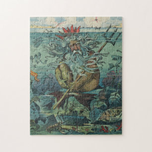 Puzzle Illustration des navires Poseidon et Sunken vintag