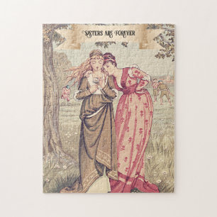 Puzzle Illustration des soeurs victoriennes vintages