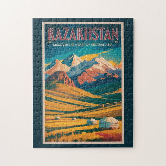 Puzzle Illustration des steppes du Kazakhstan Art de voya (Vertical)