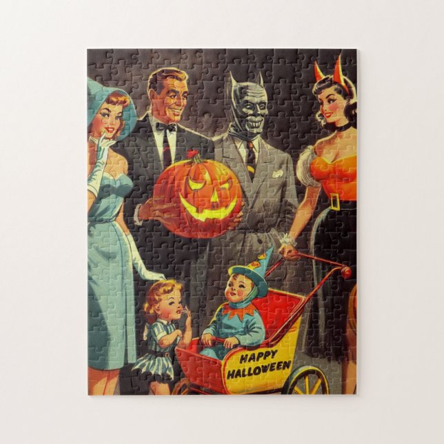 Puzzle Illustration d'Halloween vintage (Vertical)