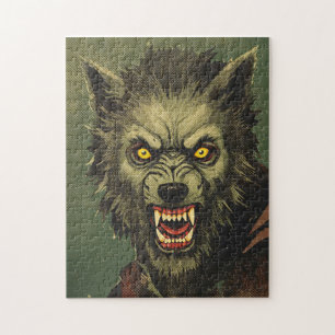 Puzzle Illustration d'horreur de loup-garou féroce
