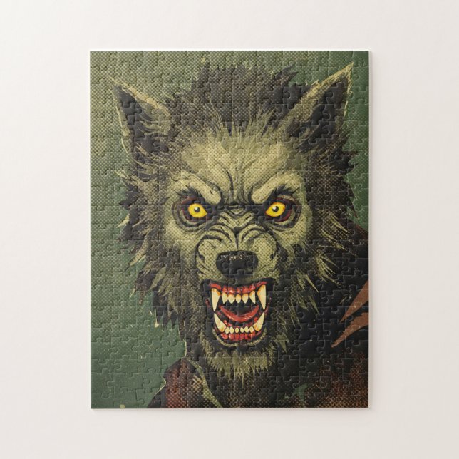 Puzzle Illustration d'horreur de loup-garou féroce (Vertical)
