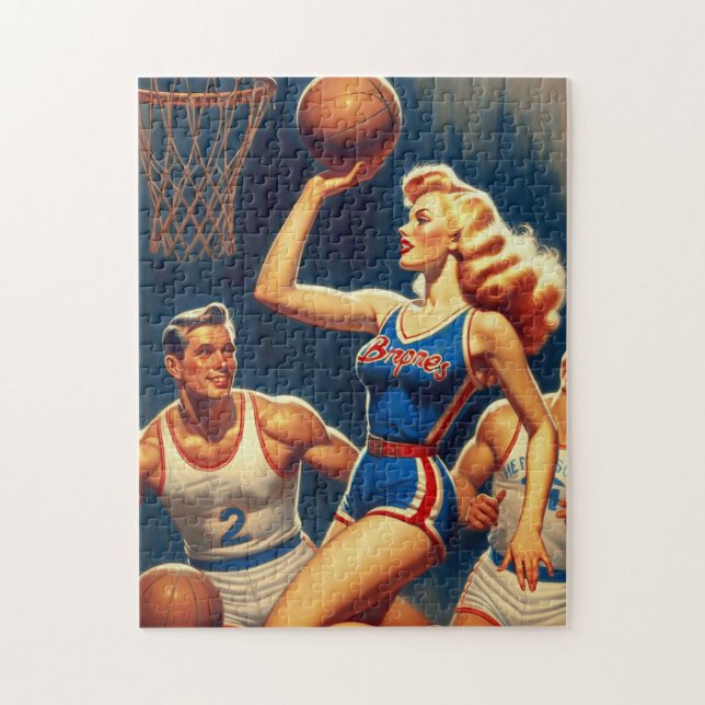 Puzzle Illustration du basket-ball rétro (Vertical)