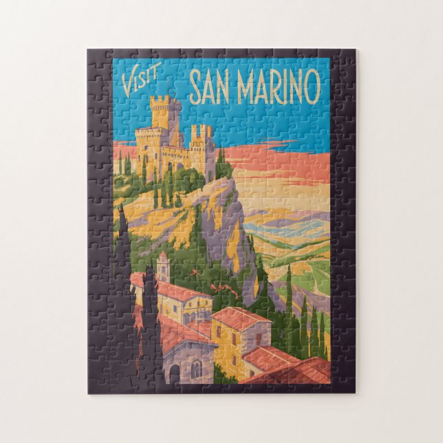 Puzzle Illustration du château de Saint-Marin Art de voya (Vertical)