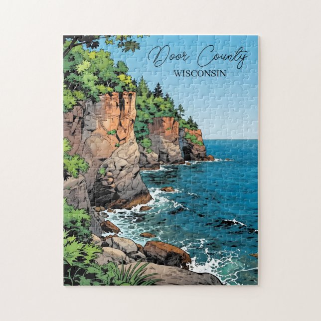 Puzzle Illustration du comté de Door, Wisconsin  (Vertical)