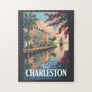 Puzzle Illustration du front de mer de Charleston en Caro