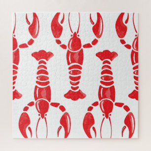 Puzzle Illustration du homard : Aquarelle incolore