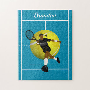 Puzzle Illustration du joueur de tennis moderne Blue Cour