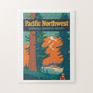 Puzzle Illustration du nord-ouest Pacifique d'affiche de