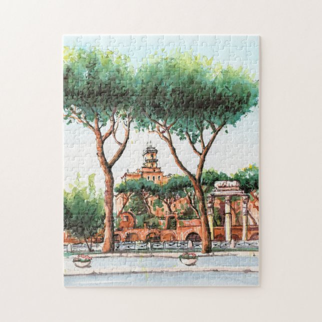 Puzzle Illustration du parc aquarelle (Vertical)
