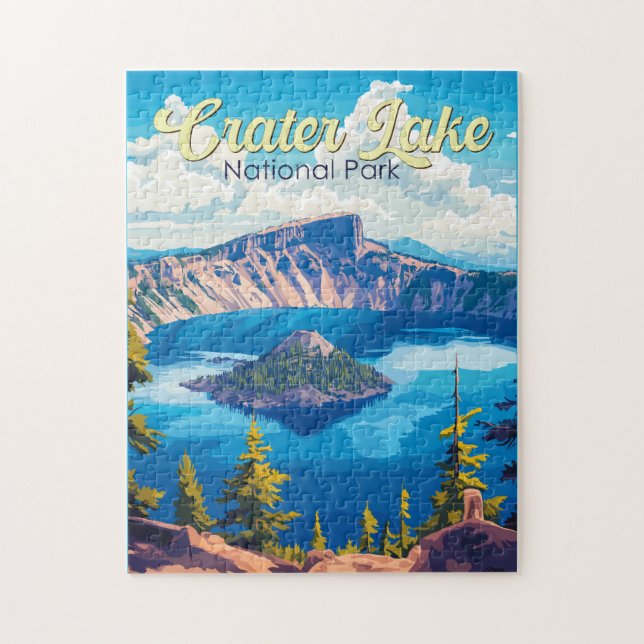 Puzzle Illustration du parc national Crater Lake Art de v (Vertical)