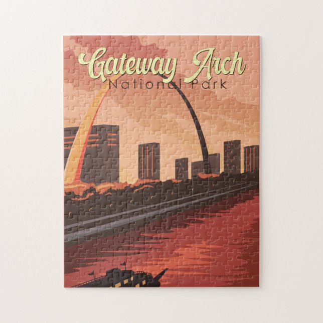 Puzzle Illustration du parc national Gateway Arch Art de  (Vertical)