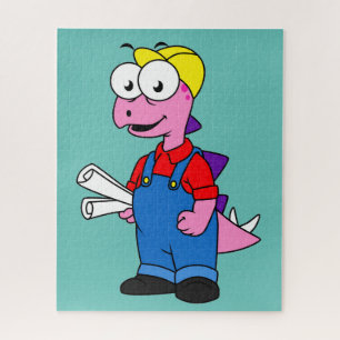 Puzzle Illustration D'Un Ouvrier De Construction De Stego