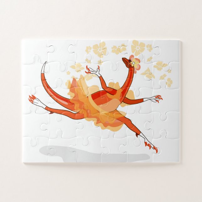 Puzzle Illustration D'Un Raptor Danseur Ballerina. 2 (Horizontal)