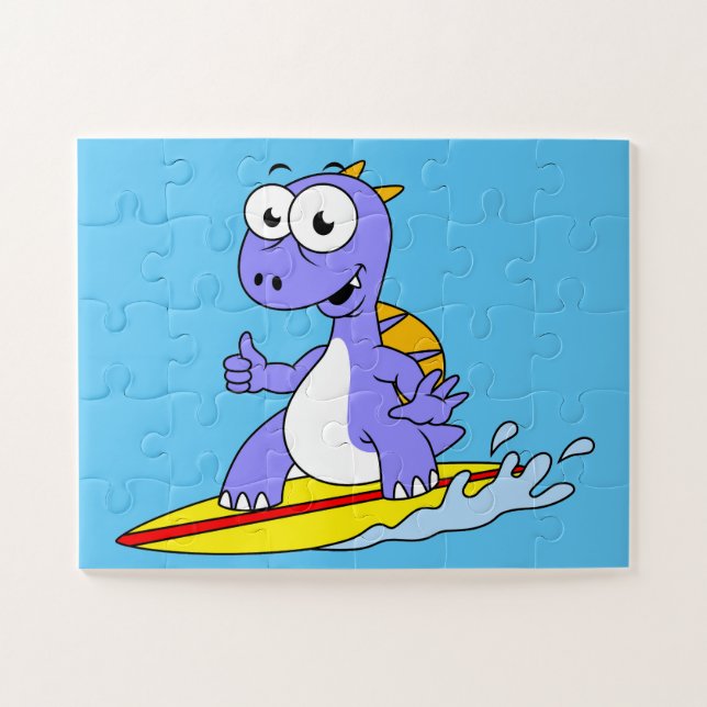 Puzzle Illustration D'Un Spinosaure De Surf. (Horizontal)