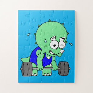 Puzzle Illustration D'Un Tricératops Poids De Levage.