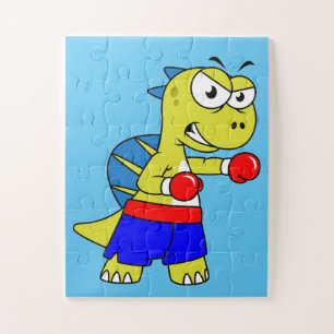 Puzzle Illustration D'Une Boxe De Spinosaurus.