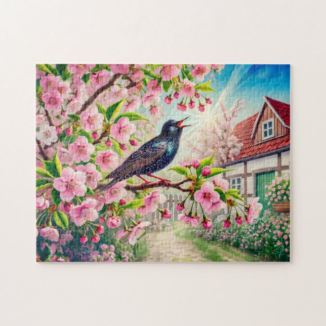 Puzzle Illustration d'une étoile chantant dans un cerisie (Horizontal)