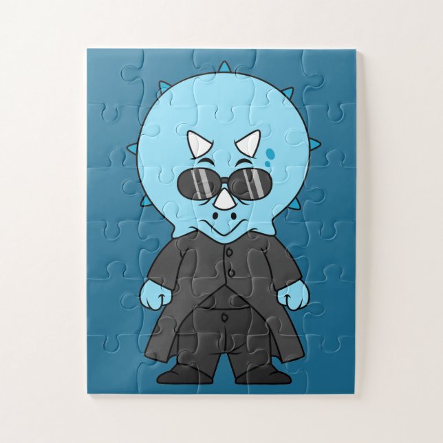 Puzzle Illustration D'Une Matrice Tricératops. (Vertical)