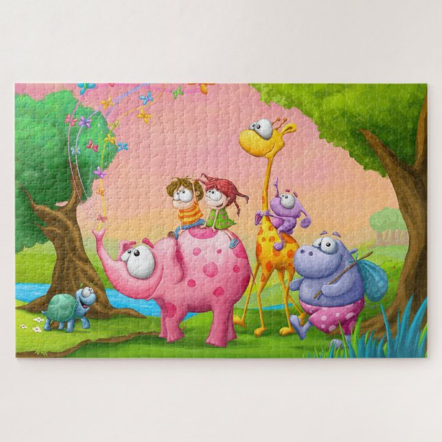 Puzzle Illustration enfants et animaux  (Créateur téléchargé)
