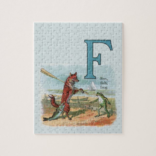 Puzzle Illustration fantaisiste de renard et de grenouill (Vertical)