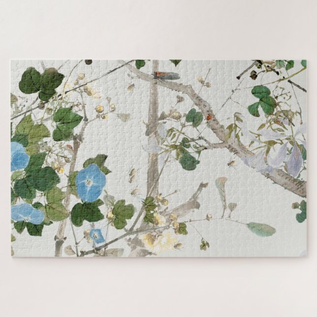 Puzzle Illustration Fleurs vintages (Horizontal)
