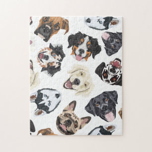 Puzzle Illustration gaie avec des chiens