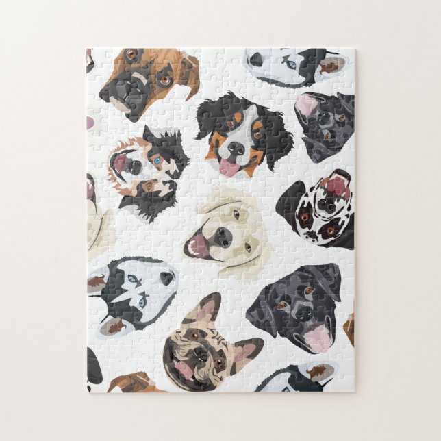 Puzzle Illustration gaie avec des chiens (Vertical)