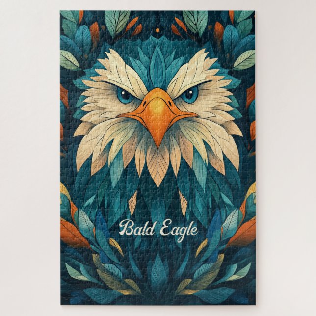 Puzzle Illustration géométrique de l'aigle chauve (Vertical)