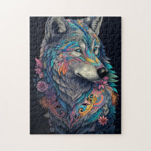 Puzzle Illustration Hunter Wolf