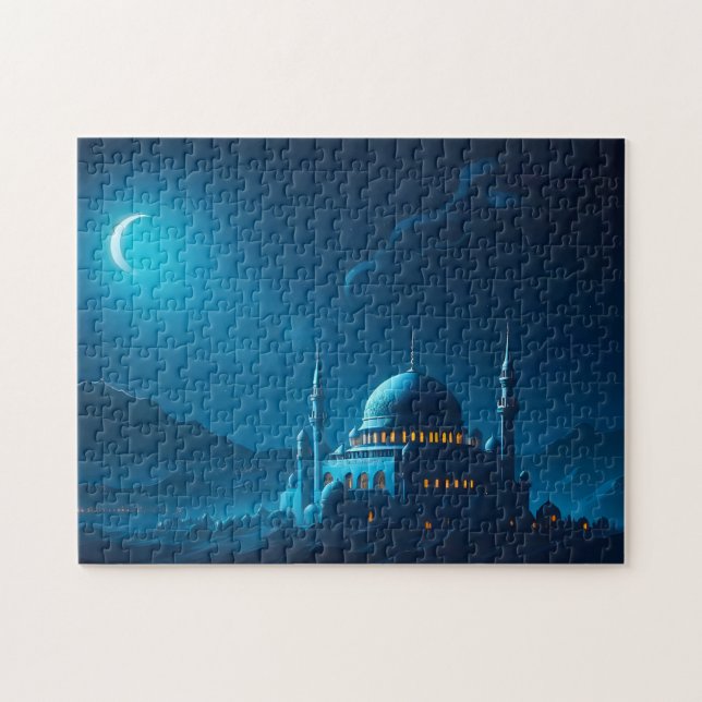 Puzzle Illustration islamique de la mosquée musulmane (Horizontal)