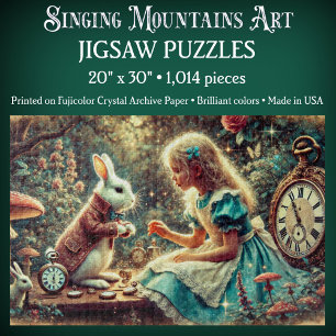 Puzzle Illustration magique d'Alice et du Lapin au Pays d