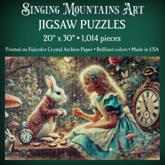 Puzzle Illustration magique d'Alice et du Lapin au Pays d