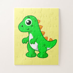 Puzzle Illustration Mignonne Du Tyrannosaurus Rex.