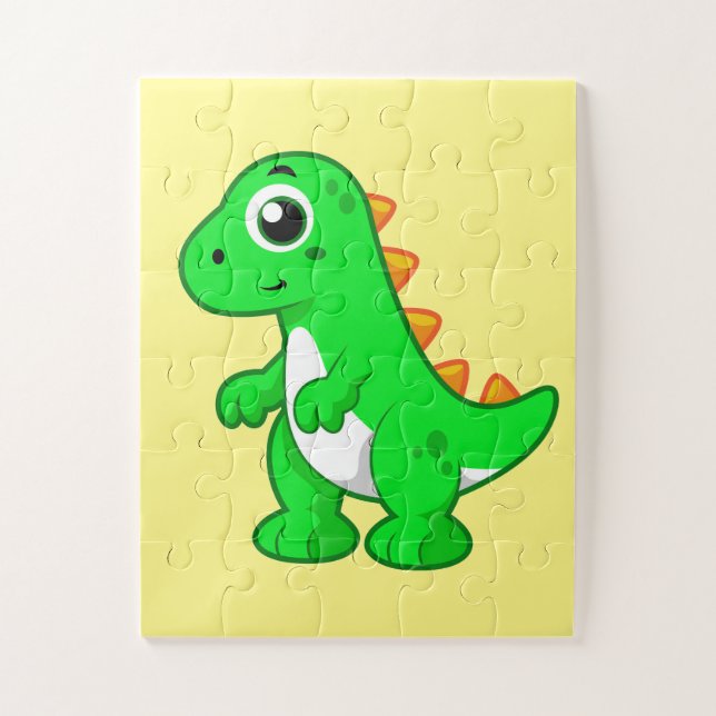 Puzzle Illustration Mignonne Du Tyrannosaurus Rex. (Vertical)