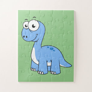 Puzzle Illustration Mignonne D'Un Brontosaurus.