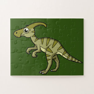 Puzzle Illustration Mignonne D'Un Parasaurolophus Dinosau