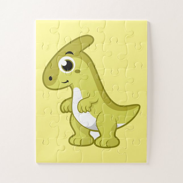Puzzle Illustration Mignonne D'Un Parasaurolophus Dinosau (Vertical)