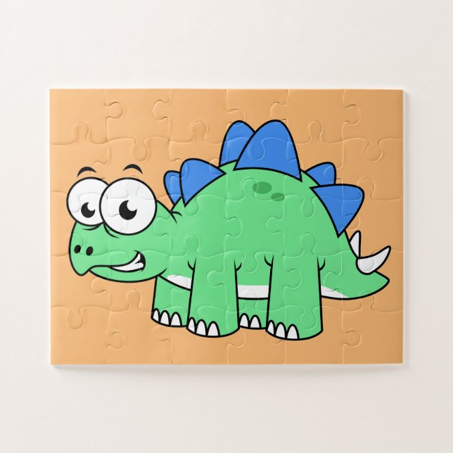 Puzzle Illustration Mignonne D'Un Stegosaurus. 2 (Horizontal)