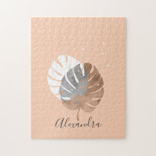 Puzzle Illustration moderne minimaliste des feuilles trop