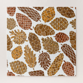 Puzzle Illustration motif cônes de pin.