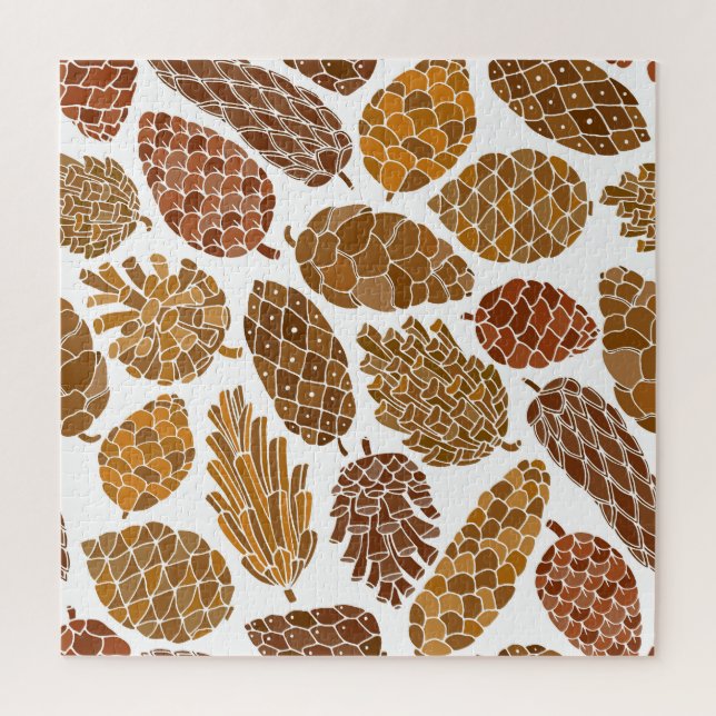 Puzzle Illustration motif cônes de pin. (Vertical)