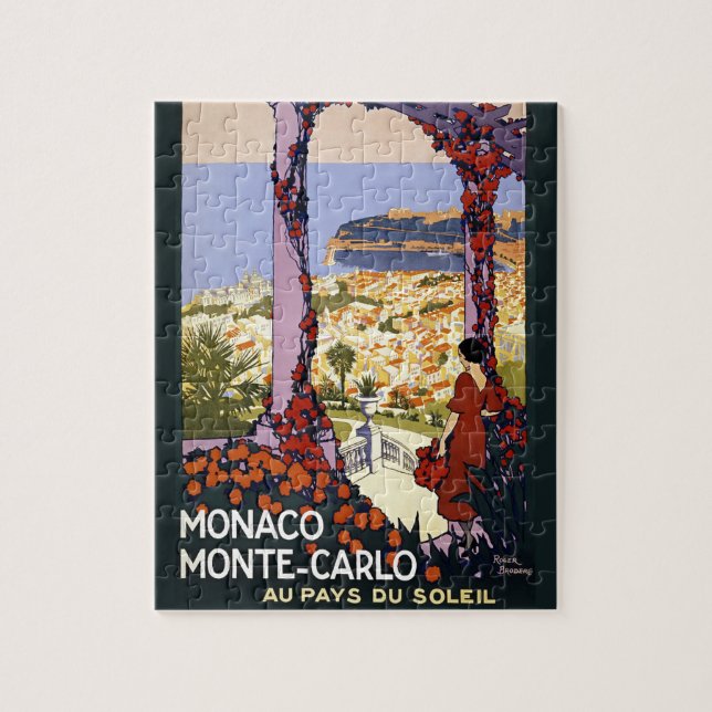 Puzzle Illustration Pittoresque Vintage Monte Carlo Monac (Vertical)