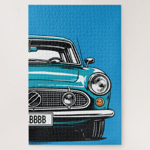 Puzzle Illustration Pop Art d'une voiture classique rétro