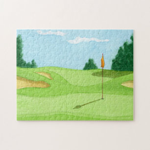 Puzzle Illustration verte du terrain de golf