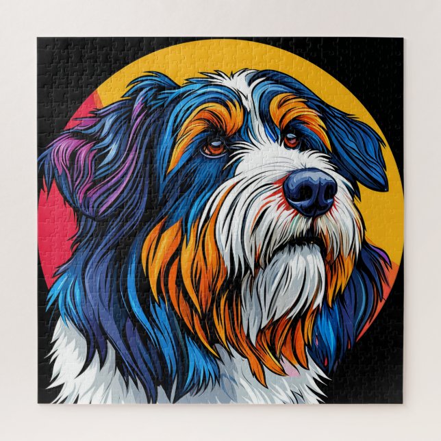 Puzzle Illustration vibrante de chien, cadeau pour les am (Vertical)