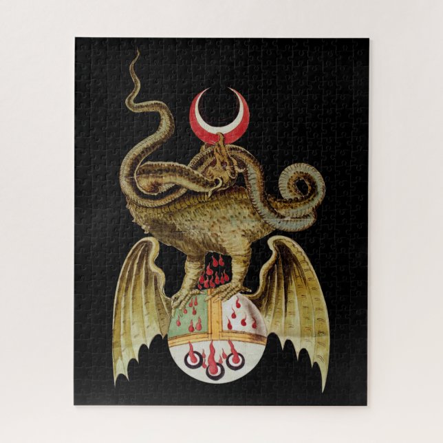 Puzzle Illustration Vintage Alchemy Dragon (Vertical)