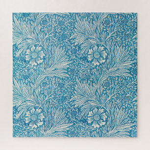 Puzzle Illustration vintage Blue Marigold Ornament
